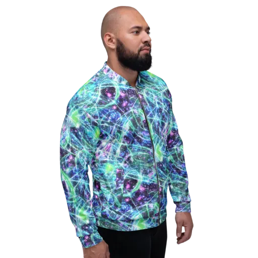 Astral Jungle on a Bomber Jacket