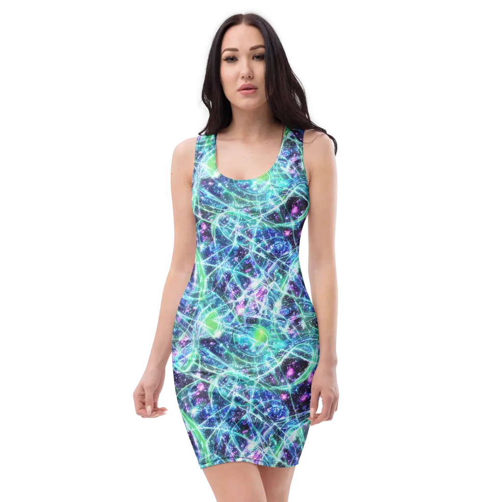 Astral Jungle on Bodycon Dress — Front