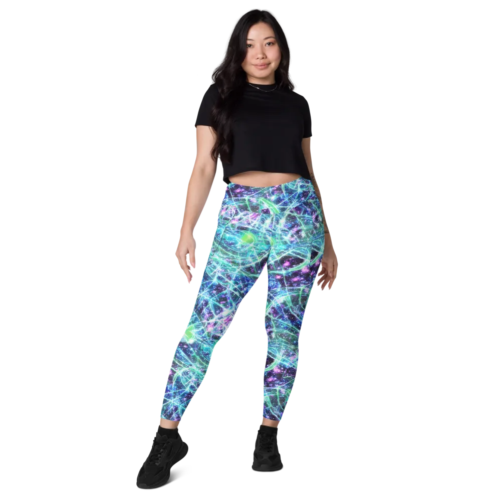 Astral Jungle on Leggings with Pockets — Front