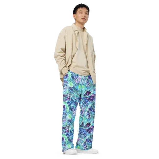 Astral Jungle on a Wide-Leg Pants