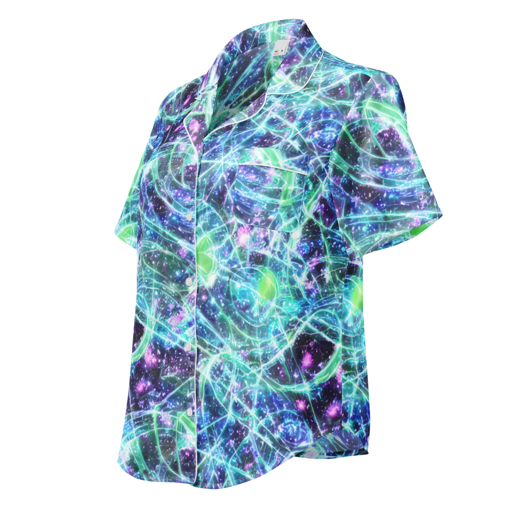 Astral Jungle on Women's Short Sleeve Pajama Top — Left Front