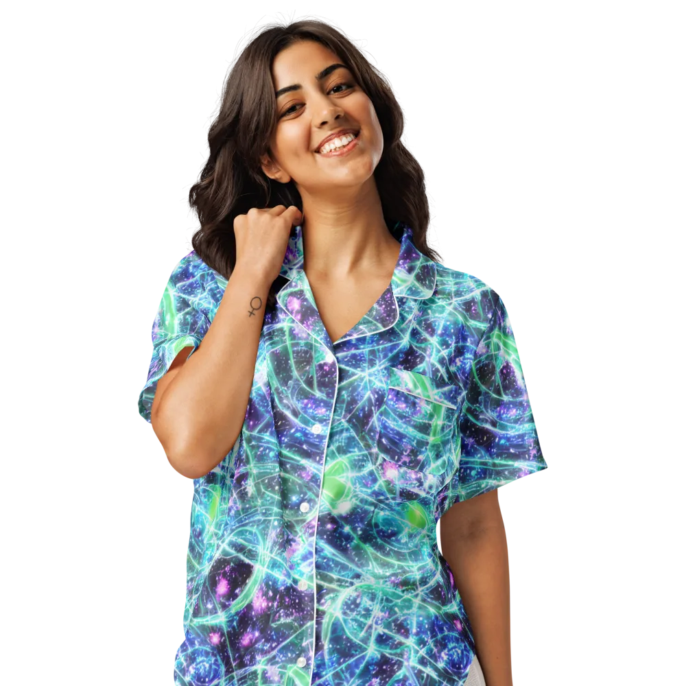 Astral Jungle on Women's Short Sleeve Pajama Top — Front
