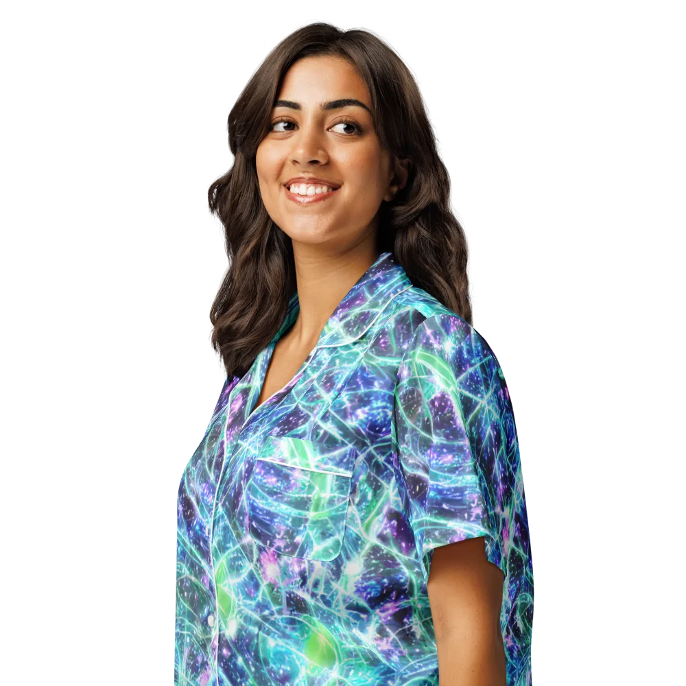 Astral Jungle on Women's Short Sleeve Pajama Top — Left Front