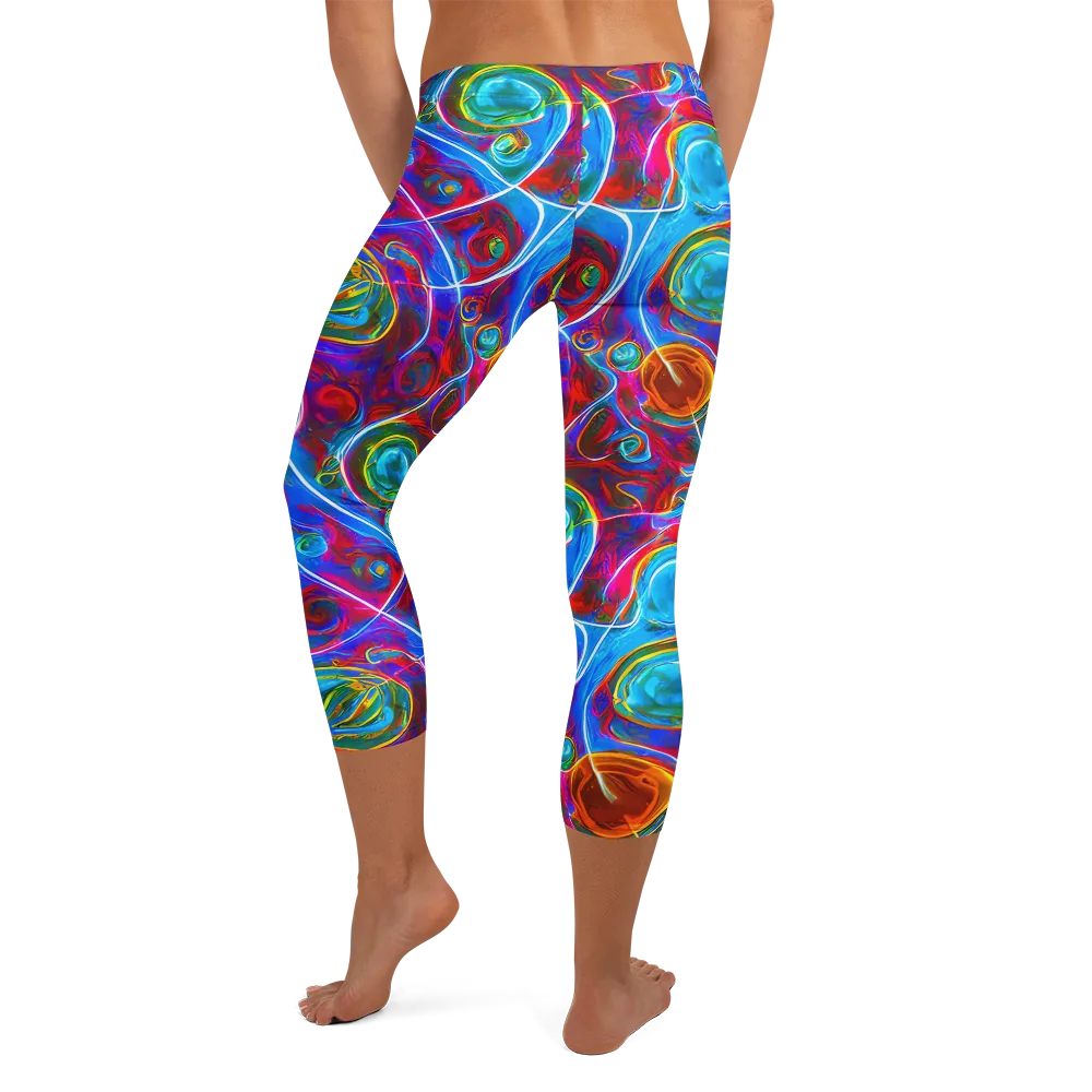 Jewel Nebula on Capri Leggings — Back