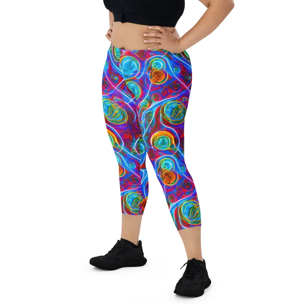 Jewel Nebula on Capri Leggings — Front