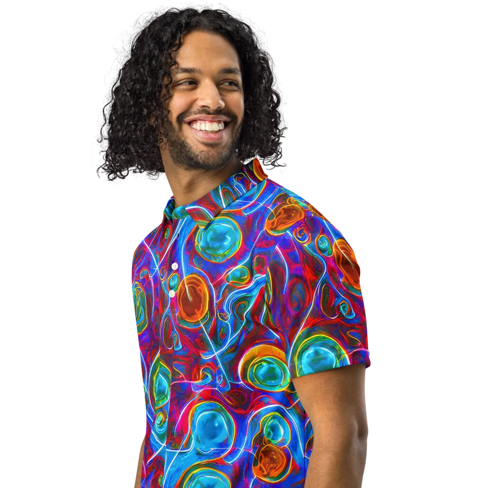 Jewel Nebula on Men's Slim Fit Polo Shirt — Left Front