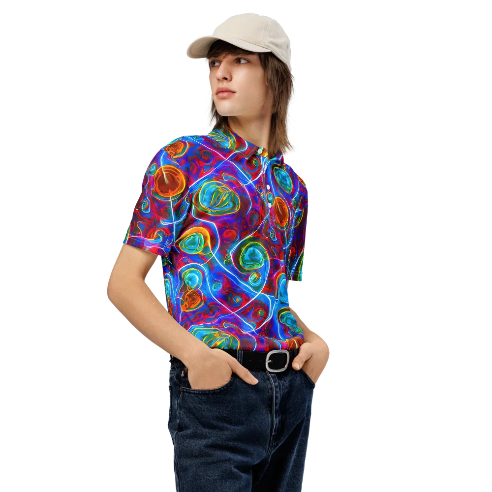 Jewel Nebula on Men's Slim Fit Polo Shirt — Right Front