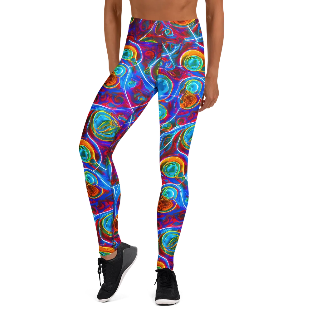 Jewel Nebula on Yoga Leggings — Front