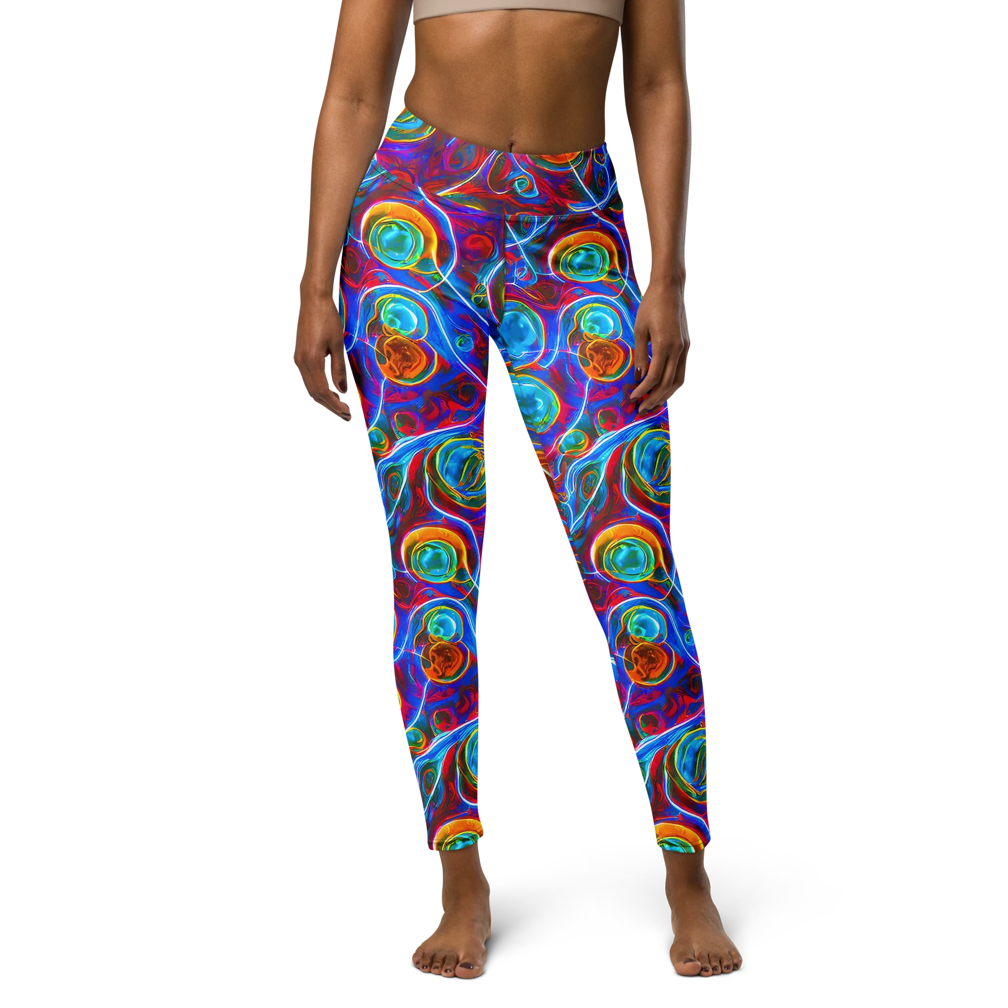 Jewel Nebula on Yoga Leggings — Front
