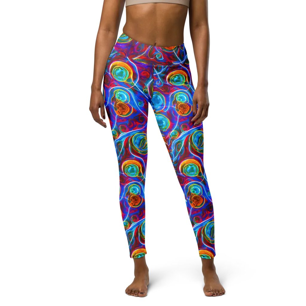 Jewel Nebula on Yoga Leggings — Front