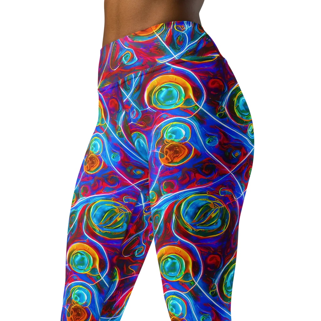 Jewel Nebula on Yoga Leggings — Left Front