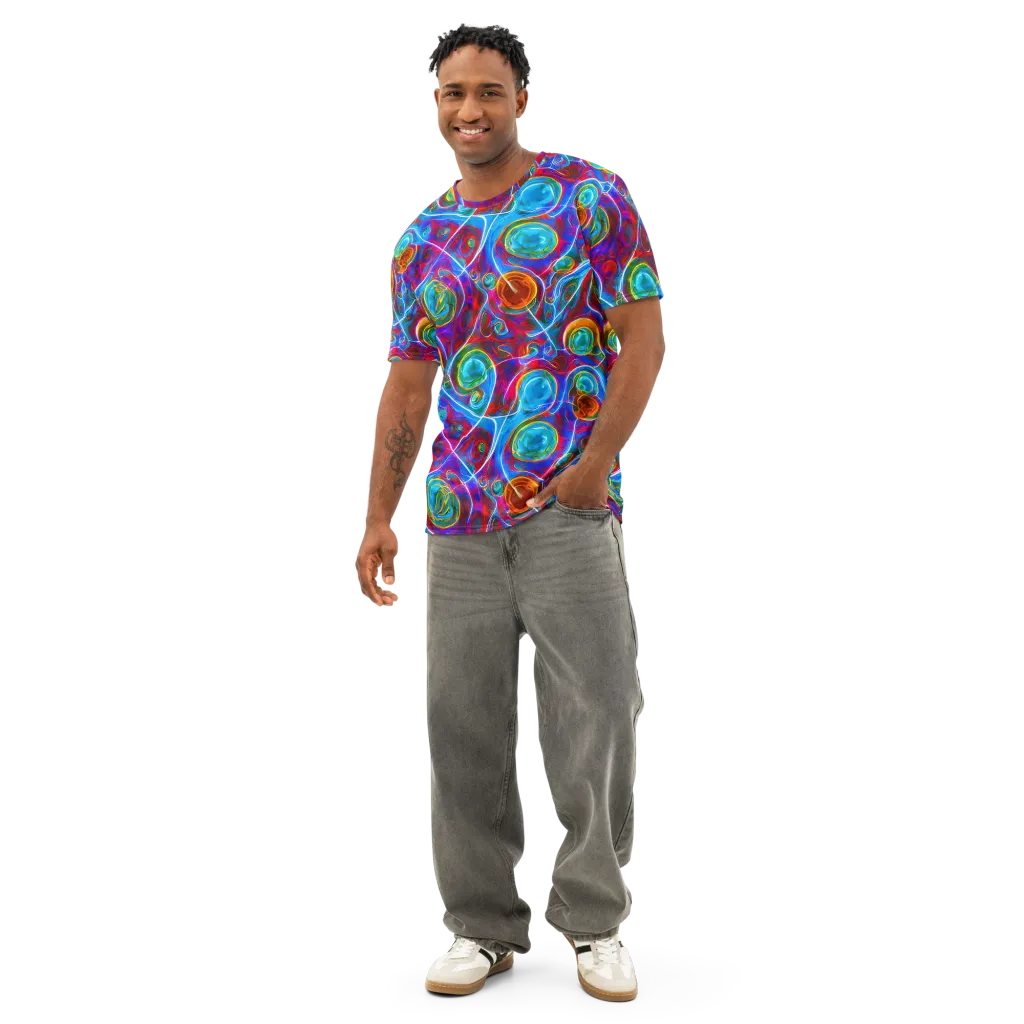 Jewel Nebula on Men's Cotton Crew Neck T-Shirt — Front