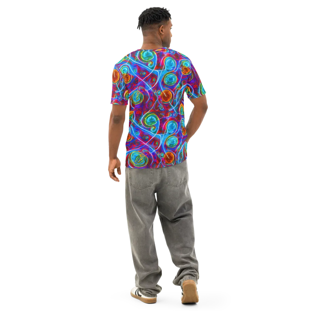 Jewel Nebula on Men's Cotton Crew Neck T-Shirt — Back