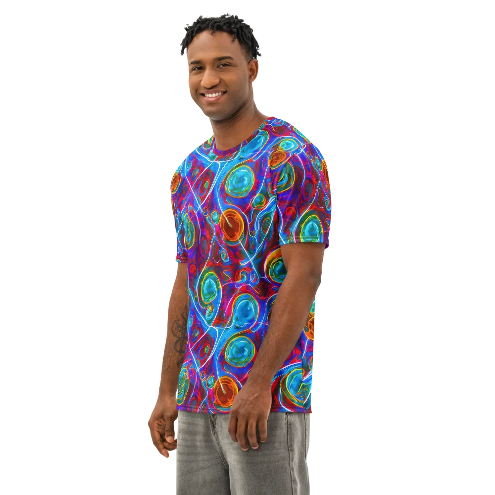 Jewel Nebula on Men's Cotton Crew Neck T-Shirt — Left Front