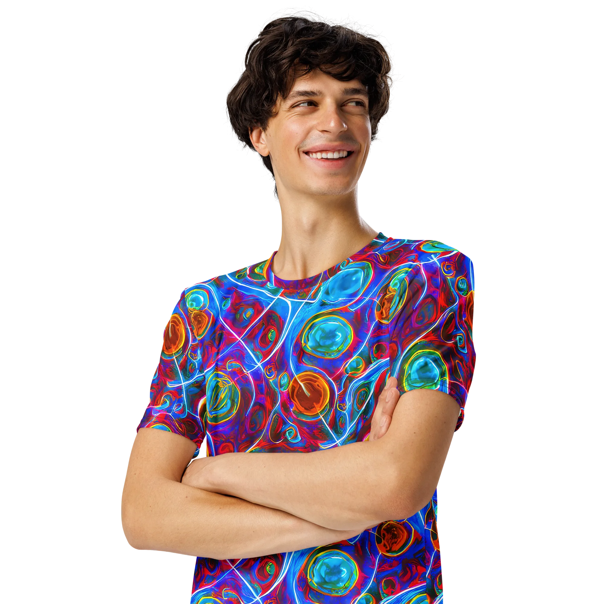 Jewel Nebula on Men's Crew Neck T-Shirt — Left Front