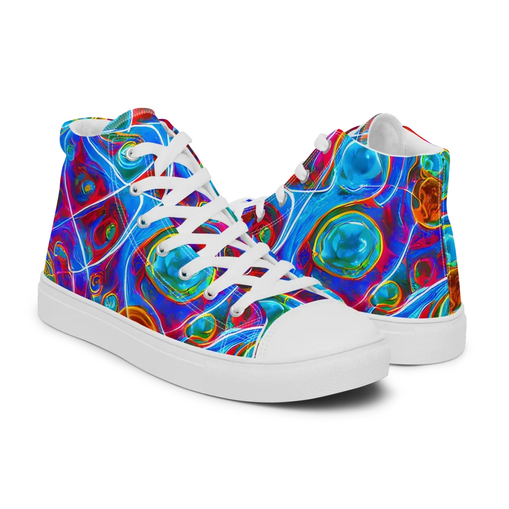 Jewel Nebula on Men's High Top Canvas Shoes — Right