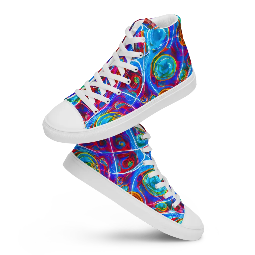 Jewel Nebula on Men's High Top Canvas Shoes — Front