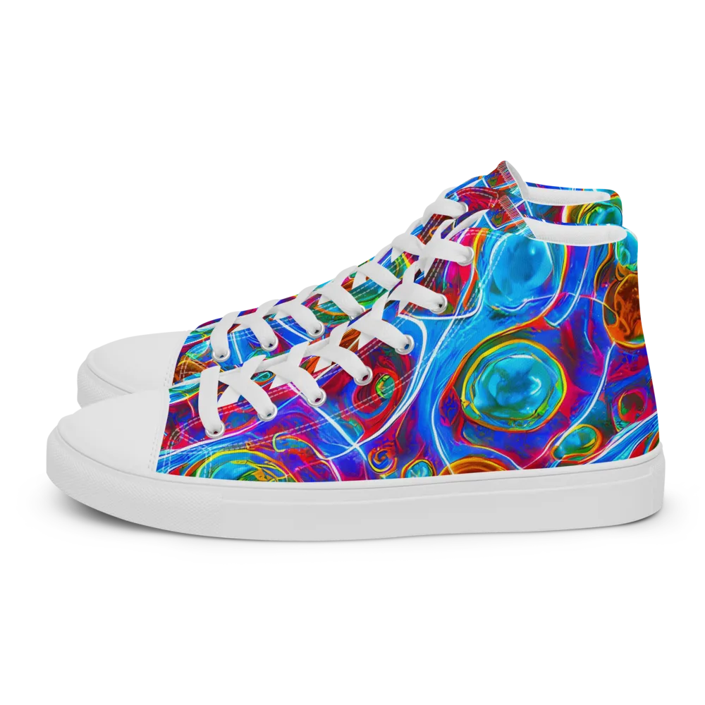 Jewel Nebula on Women's High Top Canvas Shoes — Left