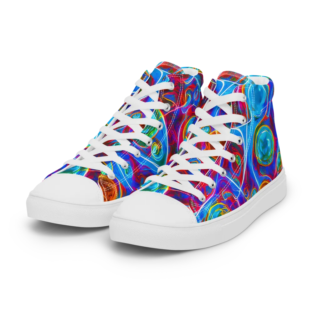 Jewel Nebula on Women's High Top Canvas Shoes — Left Front