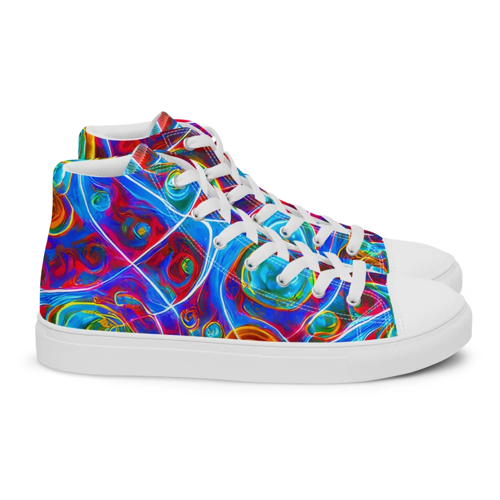 Jewel Nebula on Women's High Top Canvas Shoes — Right