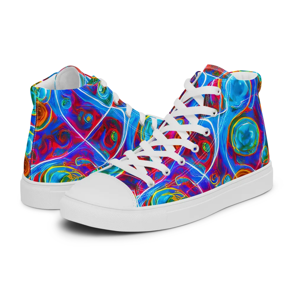 Jewel Nebula on Women's High Top Canvas Shoes — Left