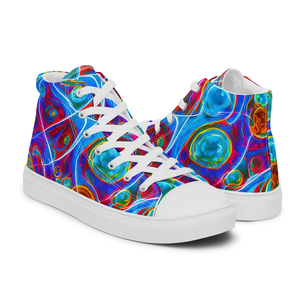 Jewel Nebula on Women's High Top Canvas Shoes — Right