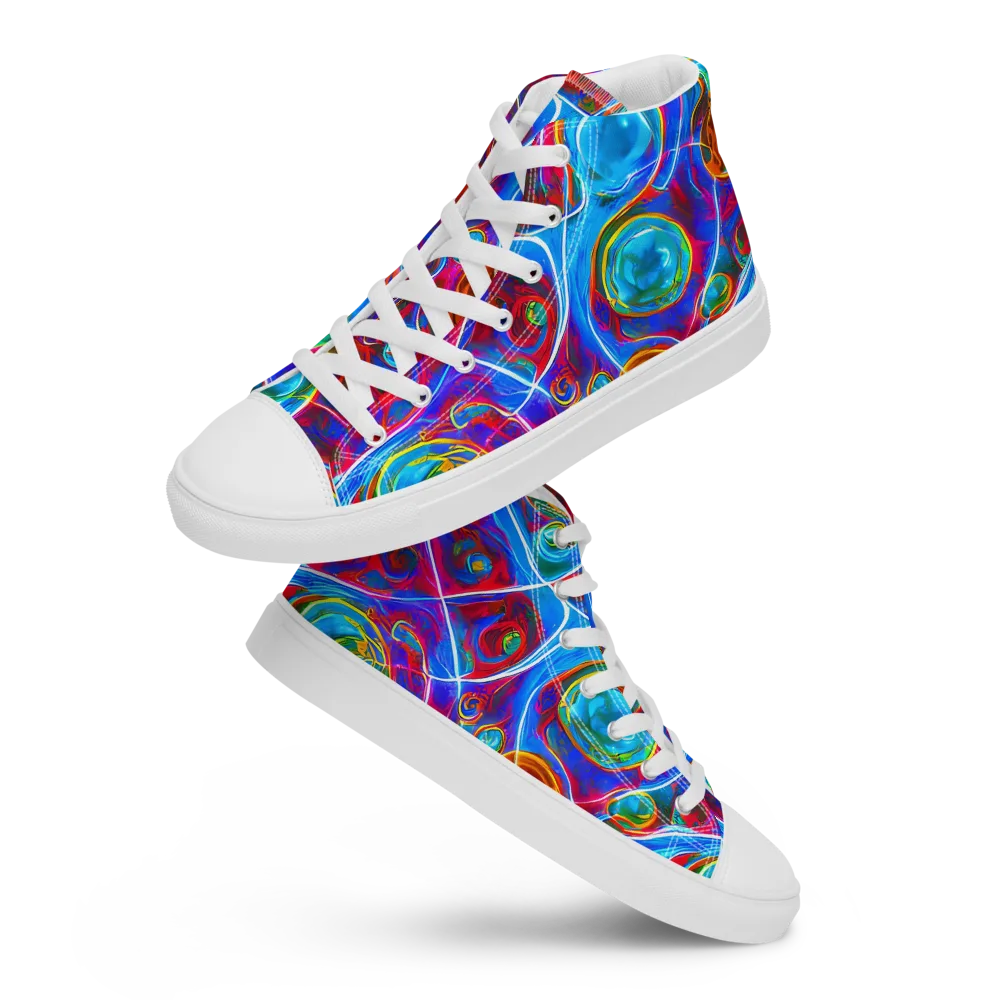 Jewel Nebula on Women's High Top Canvas Shoes — Front