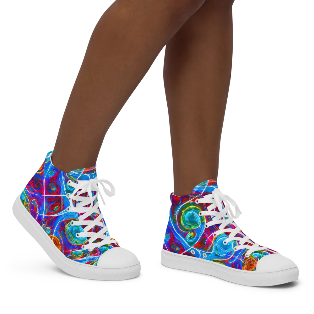 Jewel Nebula on Women's High Top Canvas Shoes — Right
