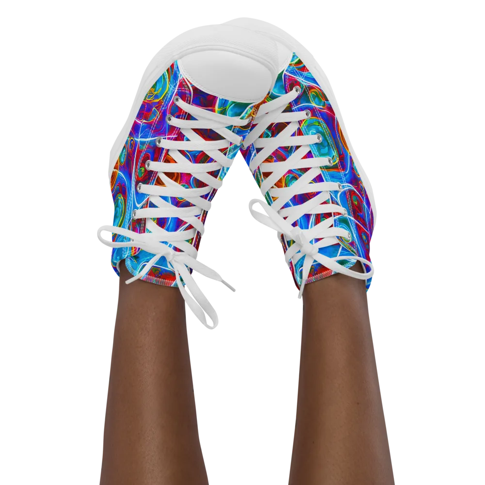 Jewel Nebula on Women's High Top Canvas Shoes — Front