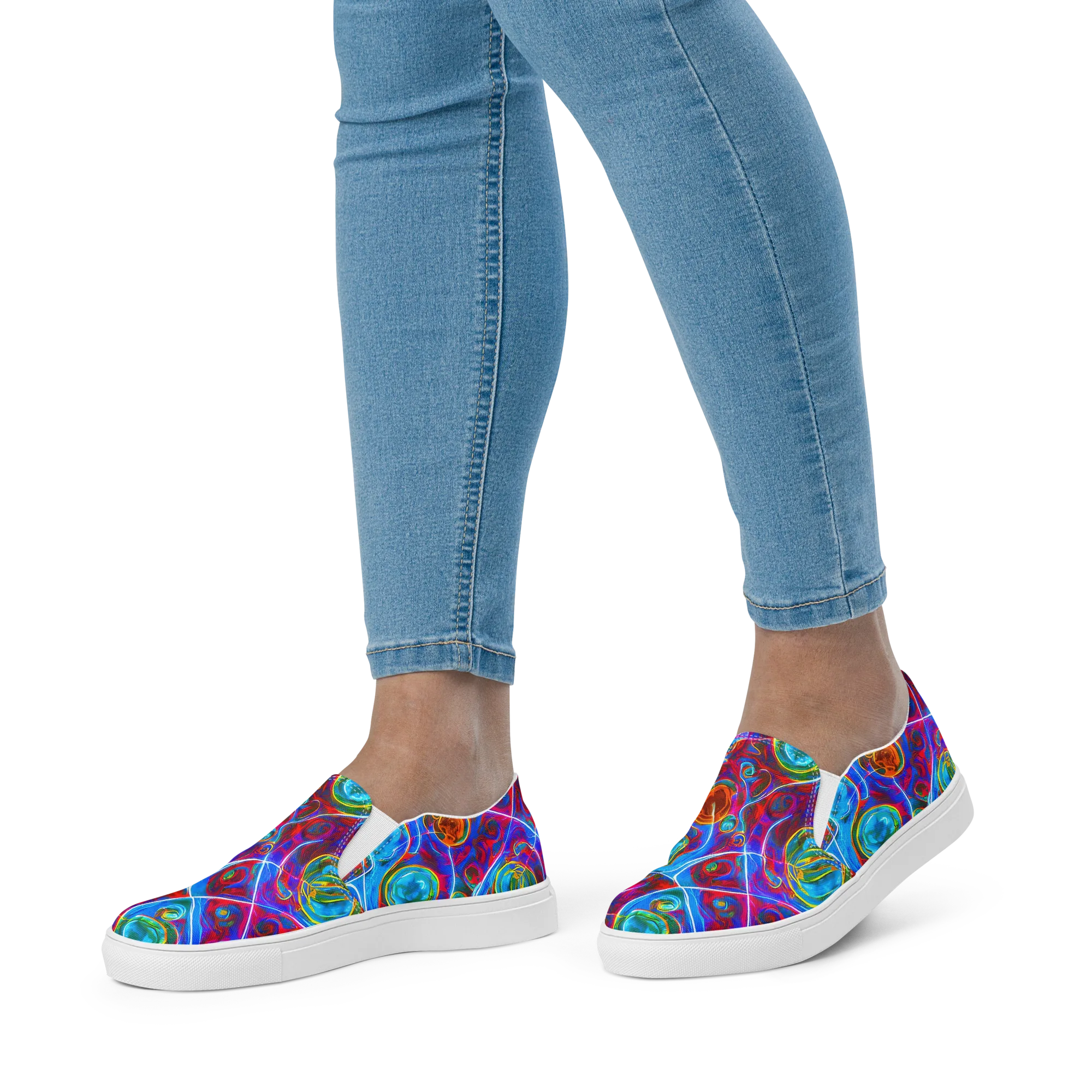 Jewel Nebula on Women's Slip-On Canvas Shoes — Front