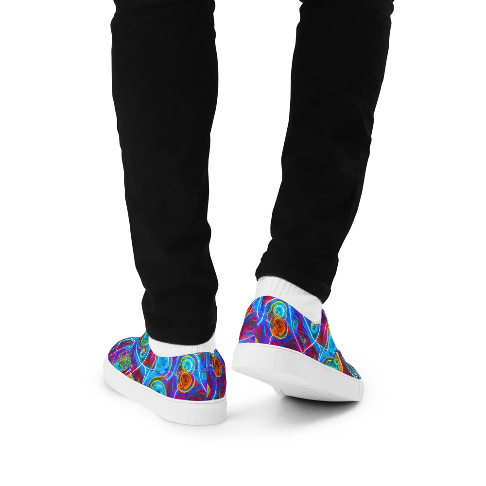 Jewel Nebula on Men's Lace-Up Canvas Shoes — Back