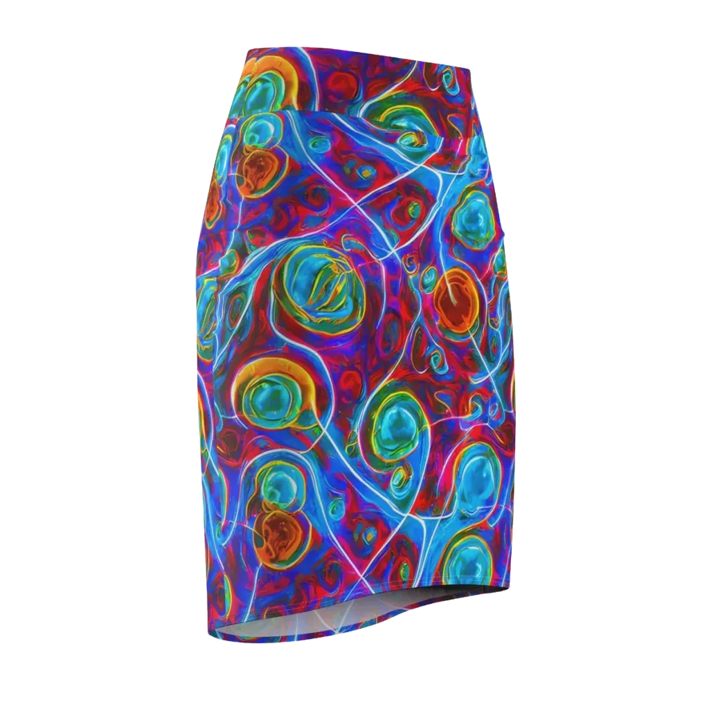 Jewel Nebula on Pencil Skirt — Front Side
