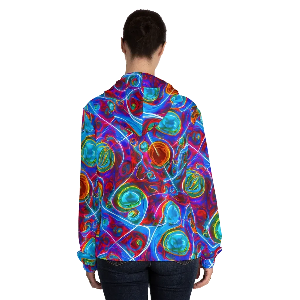 Jewel Nebula on Women's Full-Zip Hoodie — Back On Person