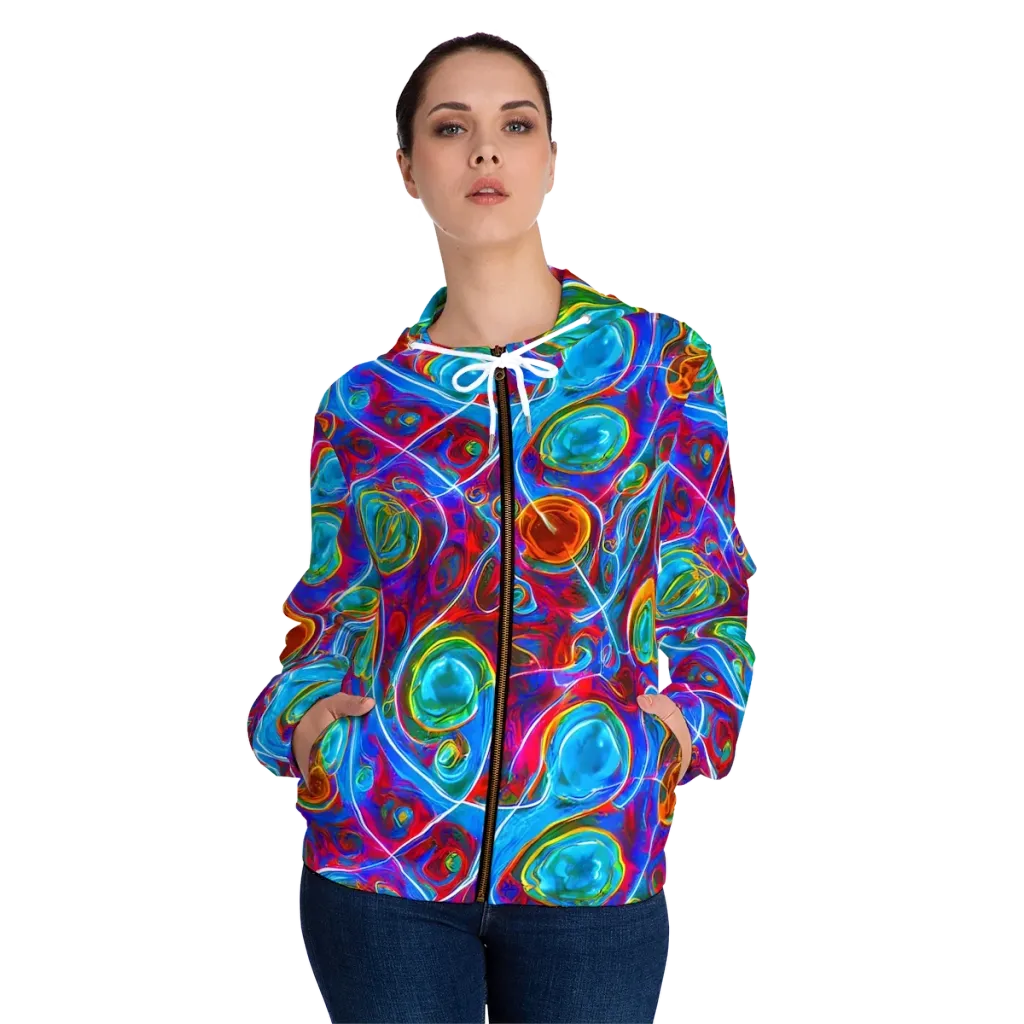 Jewel Nebula on Women's Full-Zip Hoodie — Front On Person