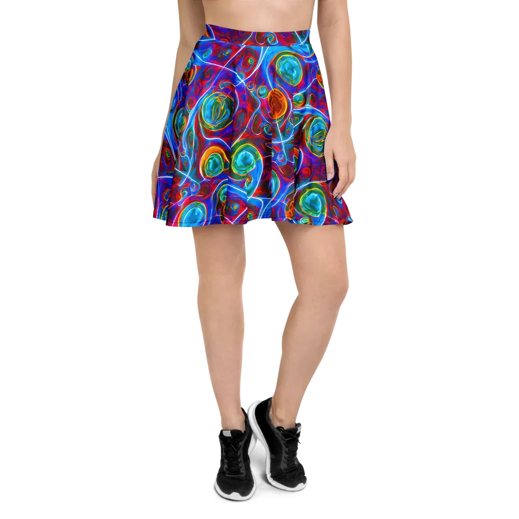 Jewel Nebula on Skater Skirt — Front