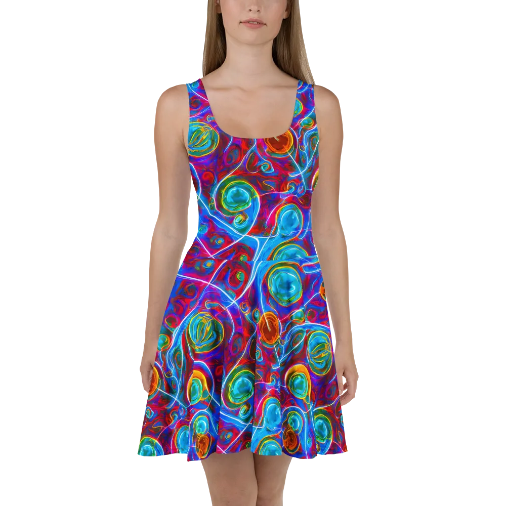 Jewel Nebula on Skater Dress — Front