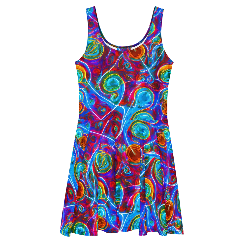 Jewel Nebula on Skater Dress — Front