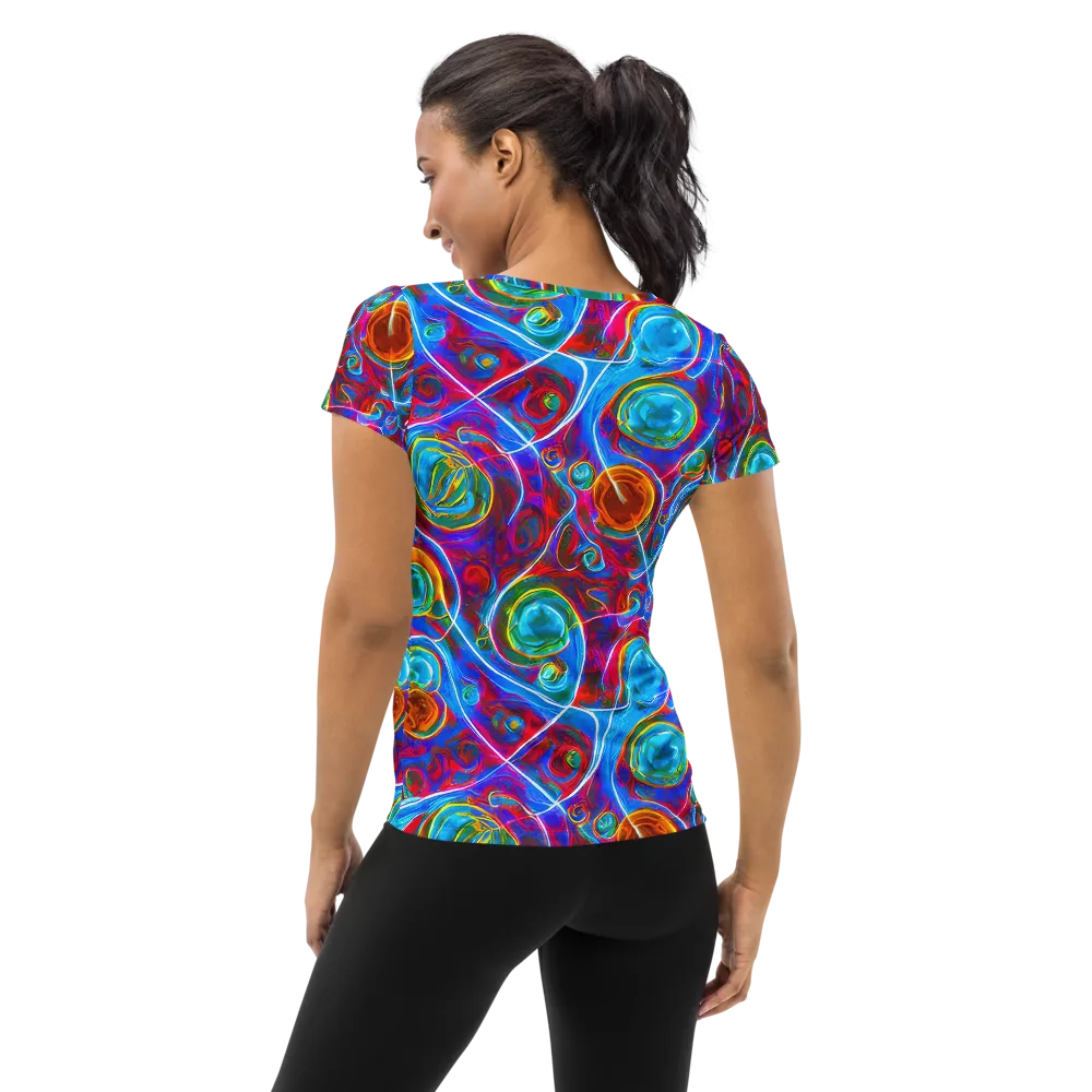 Jewel Nebula on Women's Athletic T-Shirt — Back