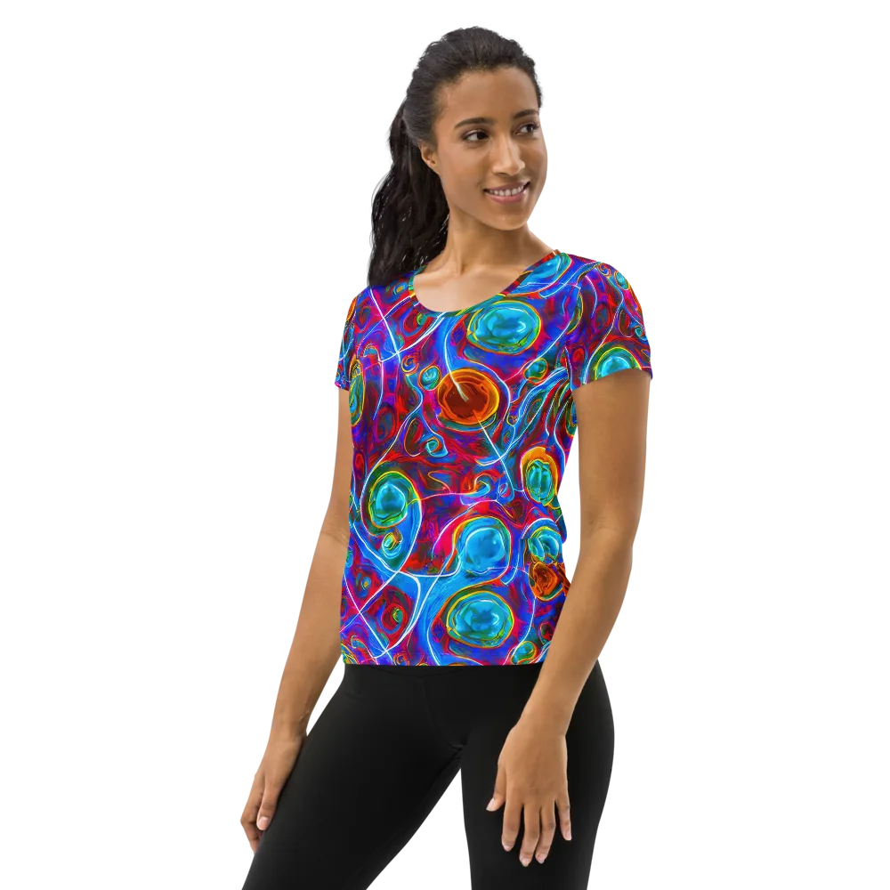 Jewel Nebula on Women's Athletic T-Shirt — Left