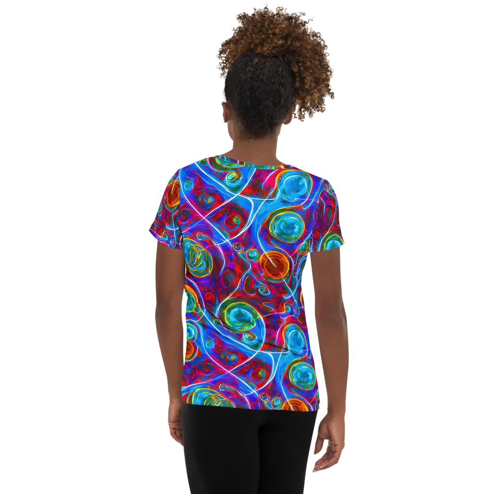 Jewel Nebula on Women's Athletic T-Shirt — Back