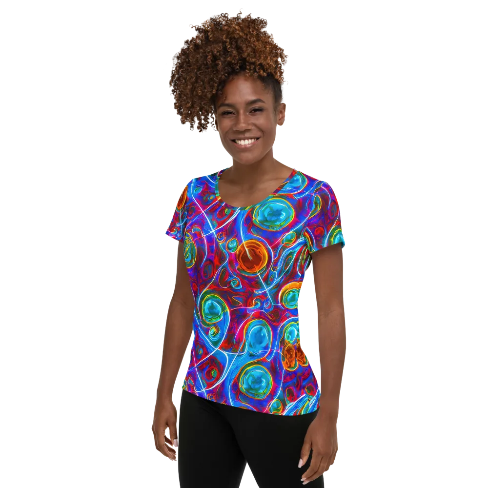 Jewel Nebula on Women's Athletic T-Shirt — Left