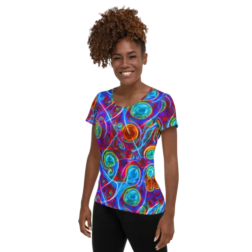 Jewel Nebula on a Women's Athletic T-Shirt
