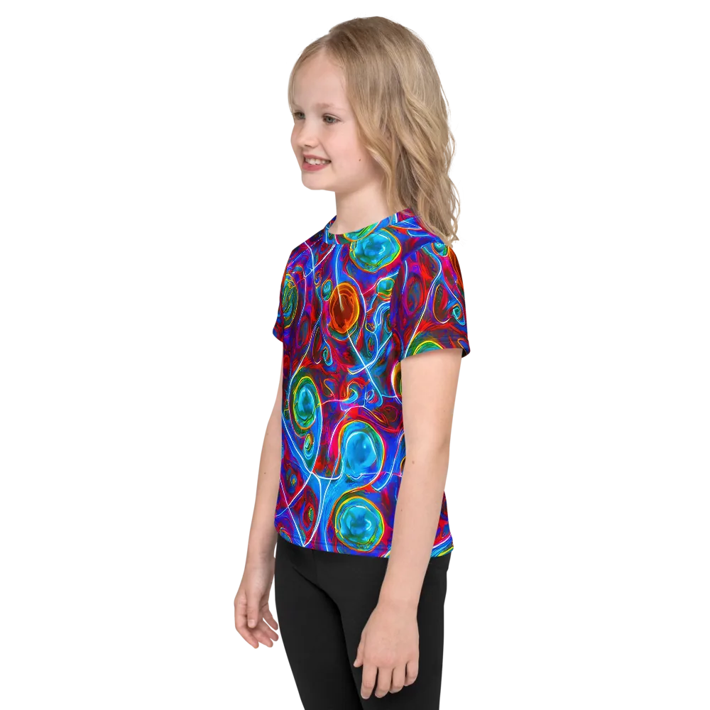 Jewel Nebula on Kids Crew Neck T-Shirt — Left