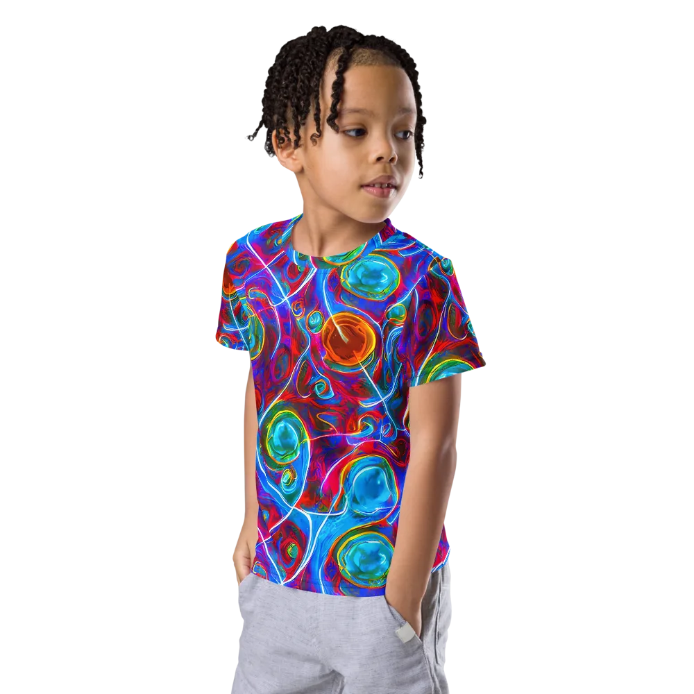 Jewel Nebula on Kids Crew Neck T-Shirt — Left Front
