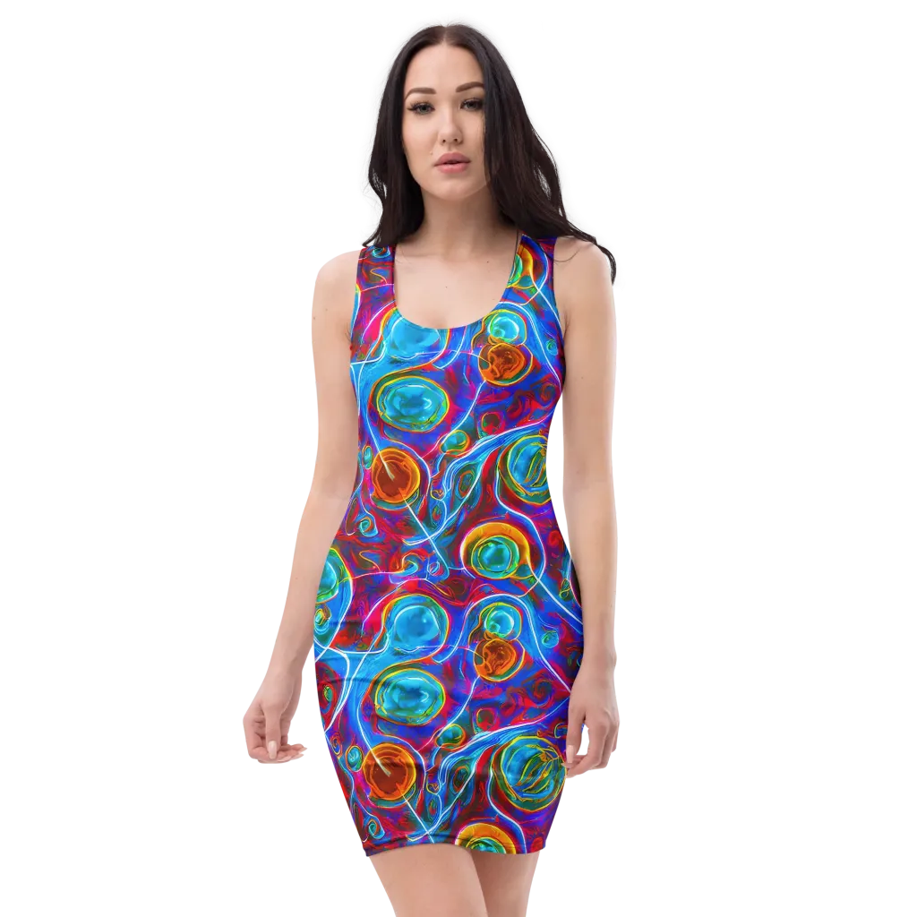 Jewel Nebula on Bodycon Dress — Front