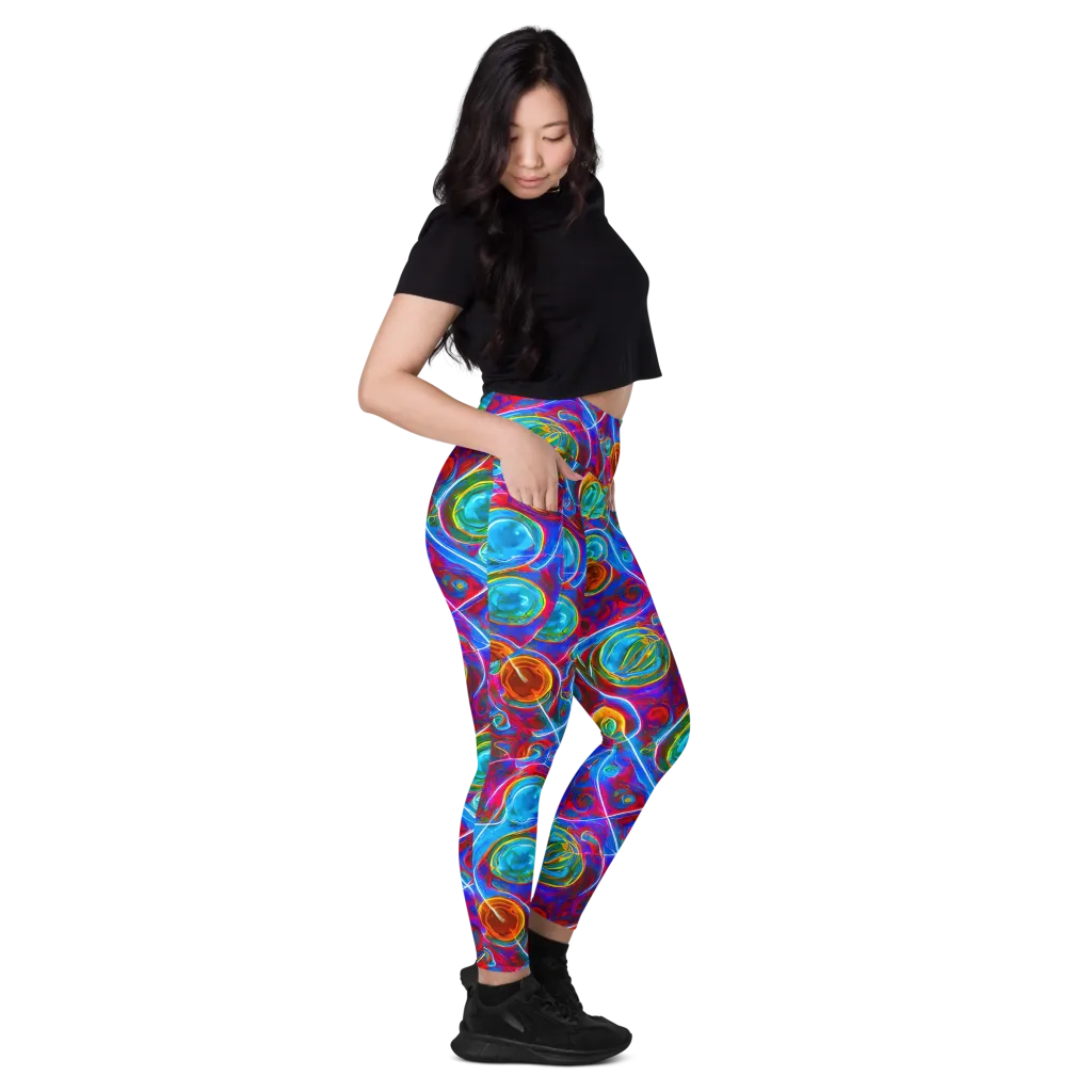Jewel Nebula on Leggings with Pockets — Right