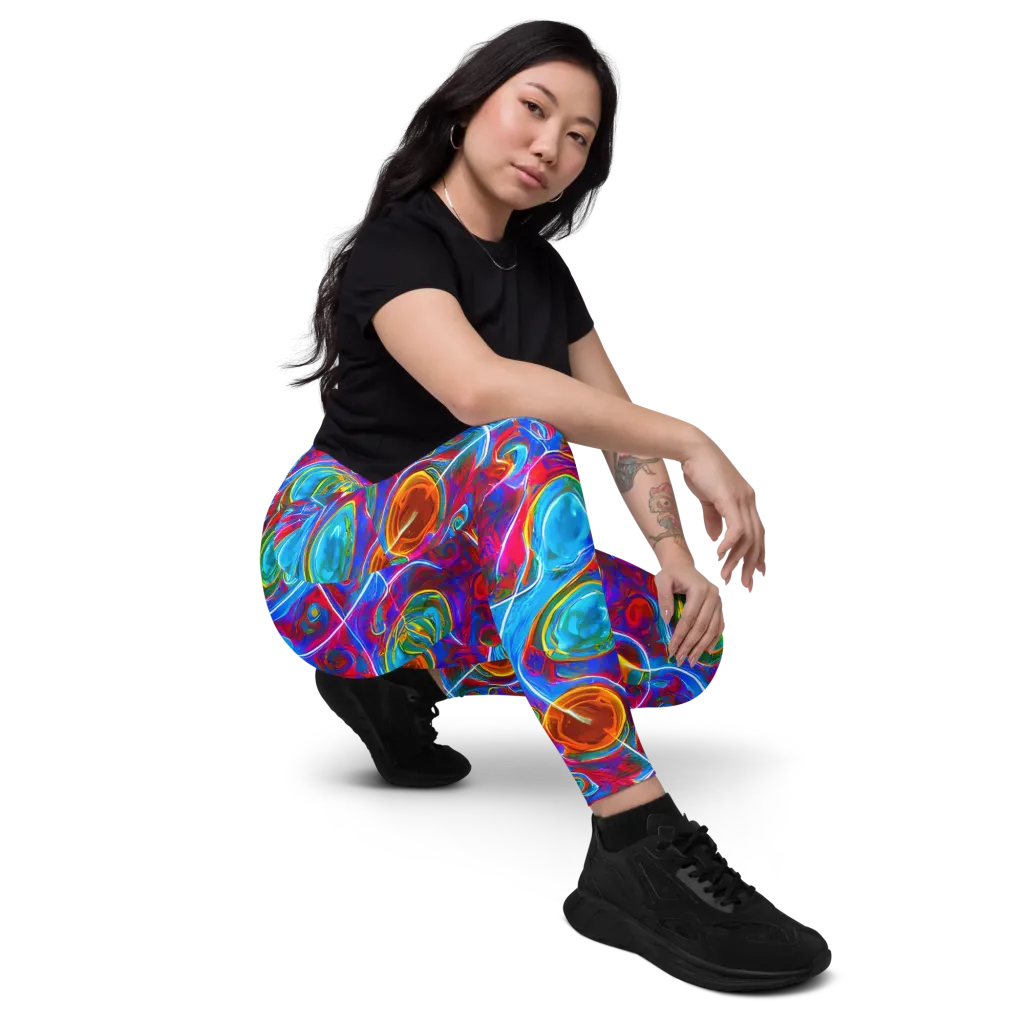Jewel Nebula on Leggings with Pockets — Right Front