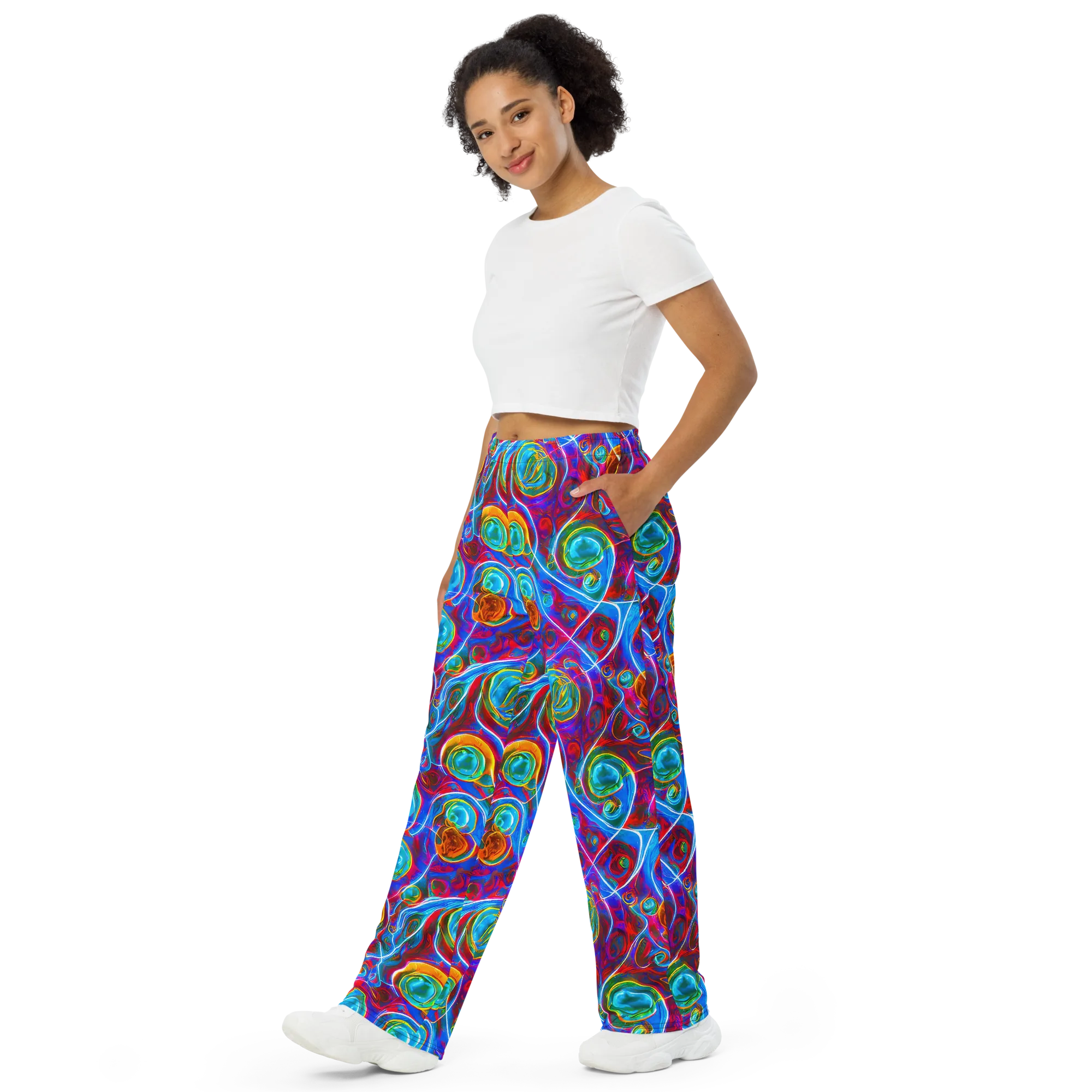 Jewel Nebula on Wide-Leg Pants — Left Front