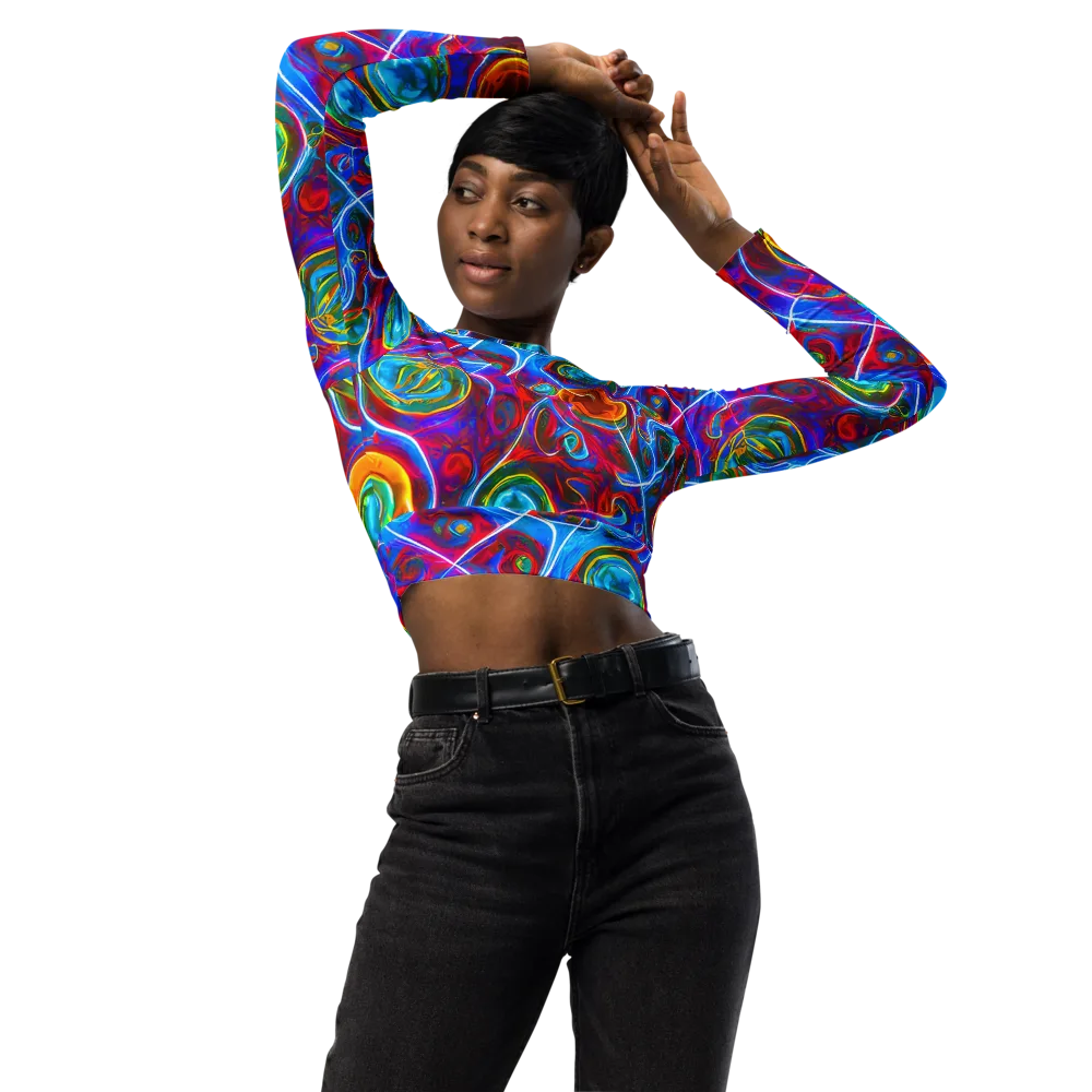 Jewel Nebula on Long Sleeve Crop Top — Front