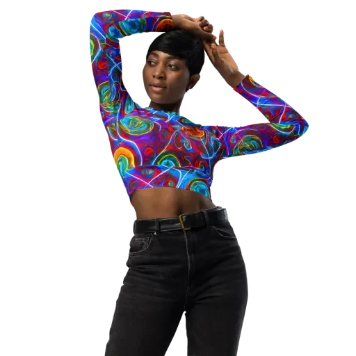 Jewel Nebula on a Long Sleeve Crop Top